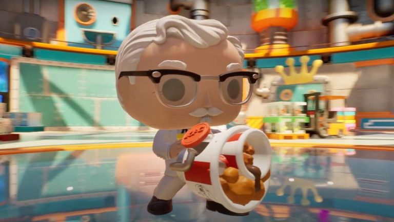 Colonel Sanders Shoots Nuggets at Monster in Funko Fusion